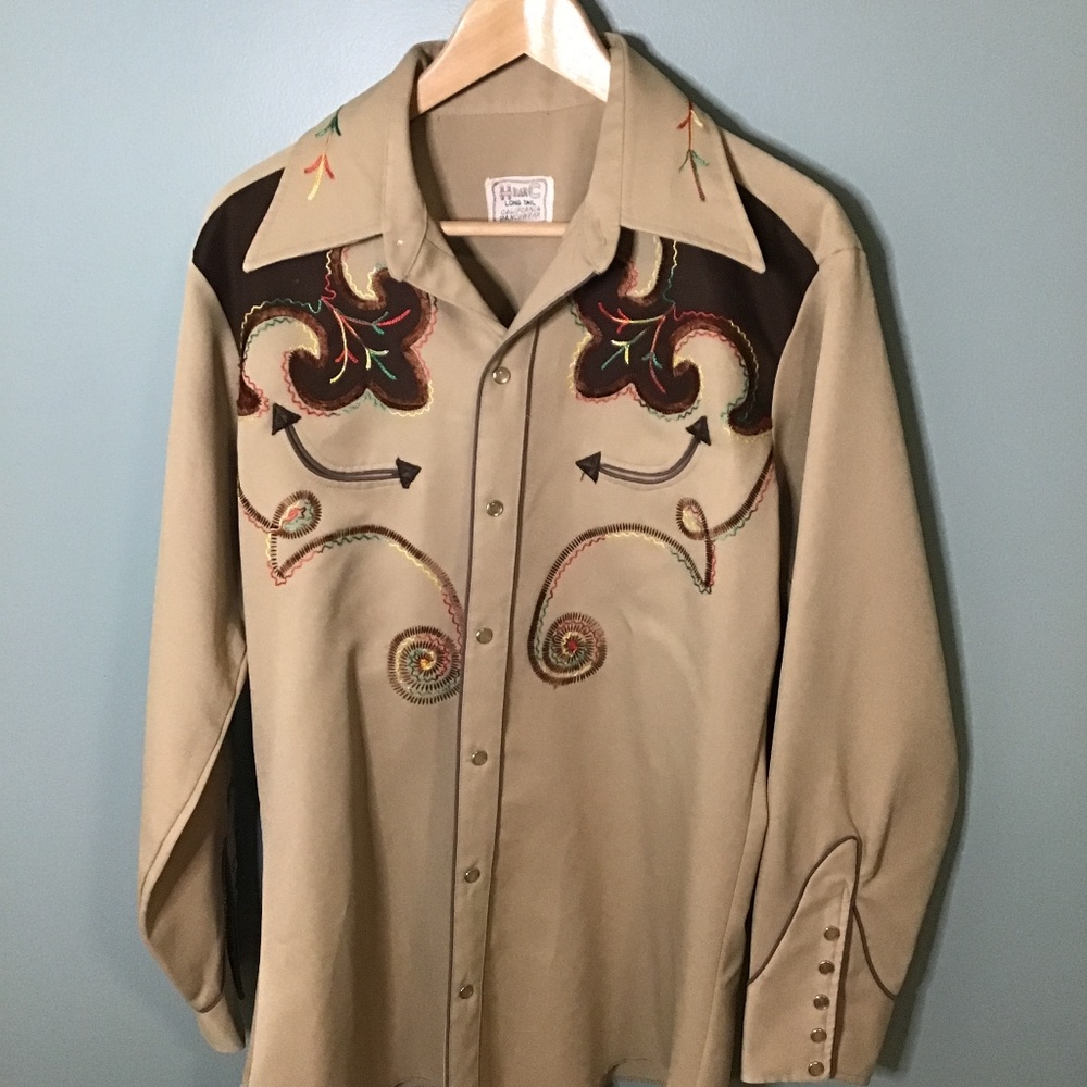 H Bar C retro pearl snap cowboy shirt